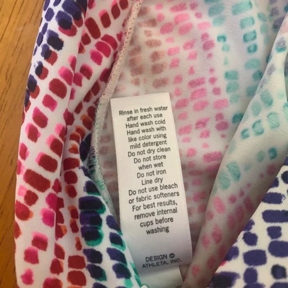 Athleta Moxie Collection Tankini Swim Top Pink Navy Bra Strap UPF 50, Size 34B C - Picture 6 of 11